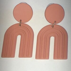 Terracotta Clay Retro Boho Arch Earrings